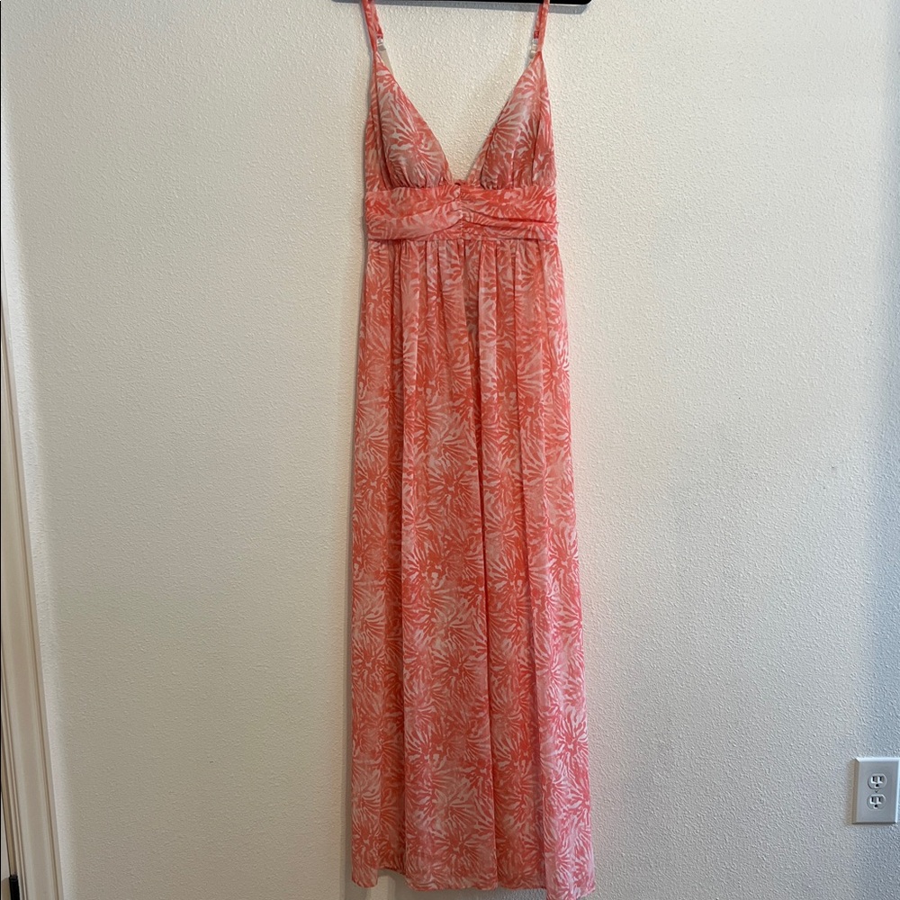 Moda International Coral and White Dress